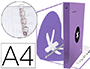 Carpeta Liderpapel Antartik A-4  4 anillas 40 mm. lavanda